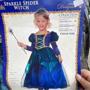 FORUM Novelties Halloween Costume Sparkle Spider Witch For Ages 4-6. Adorable.